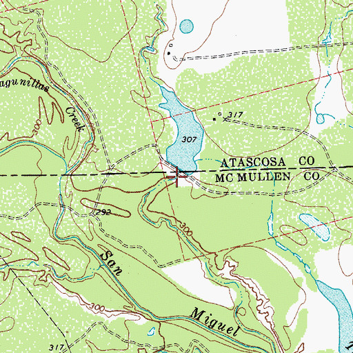 Topographic Map of Potts Dam, TX