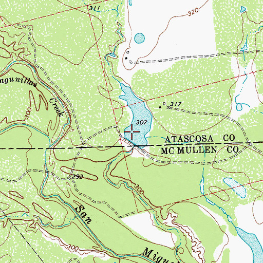 Topographic Map of Potts Lake, TX
