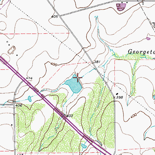 Topographic Map of Williams Dam, TX