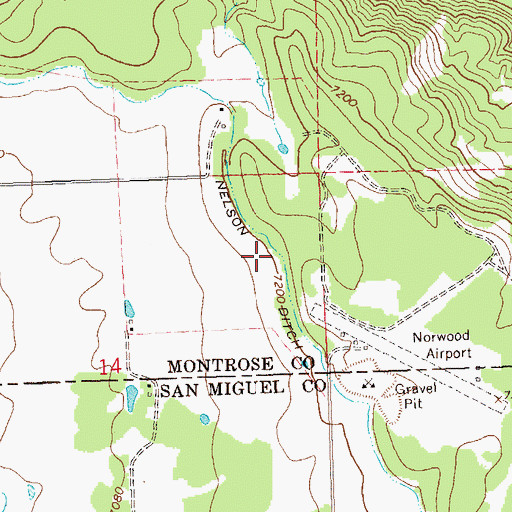 Topographic Map of Nelson Ditch, CO