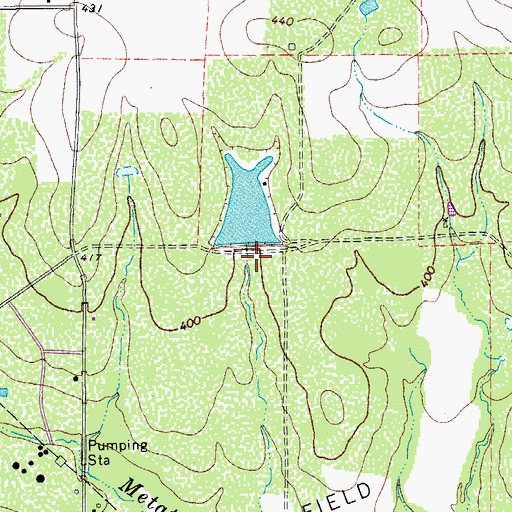 Topographic Map of Quillian Dam, TX