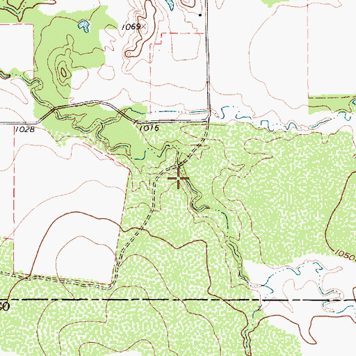 Topographic Map of Soil Conservation Service Site 9 Reservoir, TX