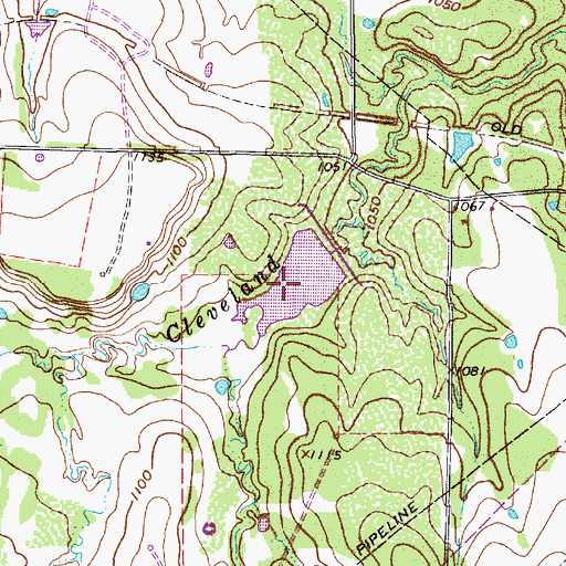 Topographic Map of Soil Conservation Service Site 19 Reservoir, TX