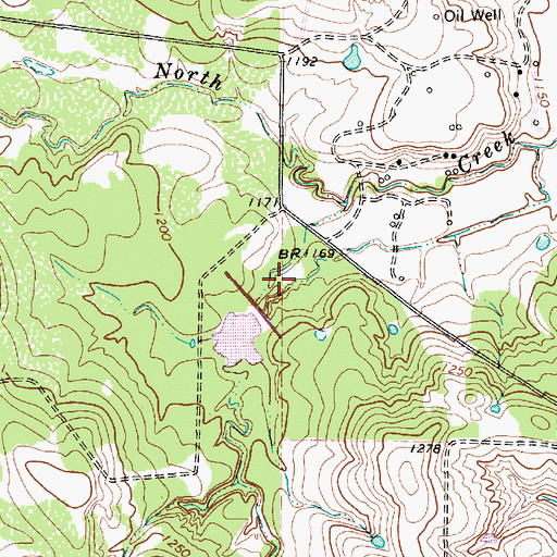 Topographic Map of Soil Conservation Service Site 25 Reservoir, TX