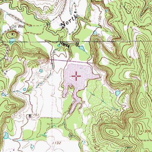 Topographic Map of Soil Conservation Service Site 28a Reservoir, TX
