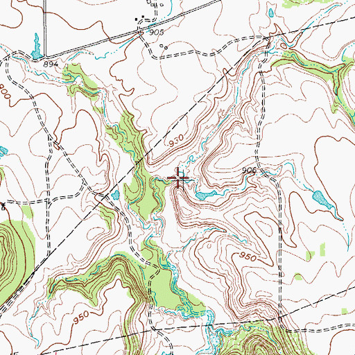 Topographic Map of Grace Lake Dam, TX