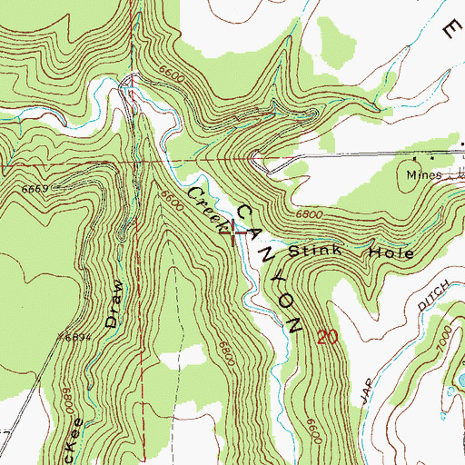 Topographic Map of Stink Hole Draw, CO