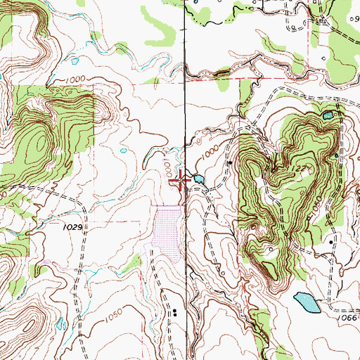 Topographic Map of Soil Conservation Service Site 17 Reservoir, TX