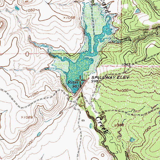 Topographic Map of Soil Conservation Service 6 Dam, TX