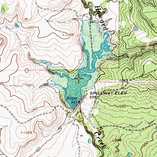 Topographic Map of Soil Conservation Service Site 6 Reservoir, TX