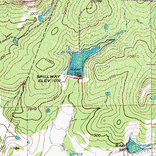 Topographic Map of Soil Conservation Service 9 Dam, TX
