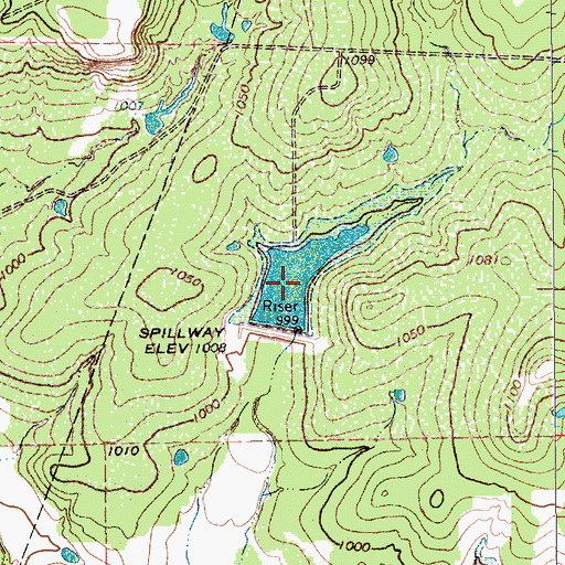Topographic Map of Soil Conservation Service Site 9 Reservoir, TX