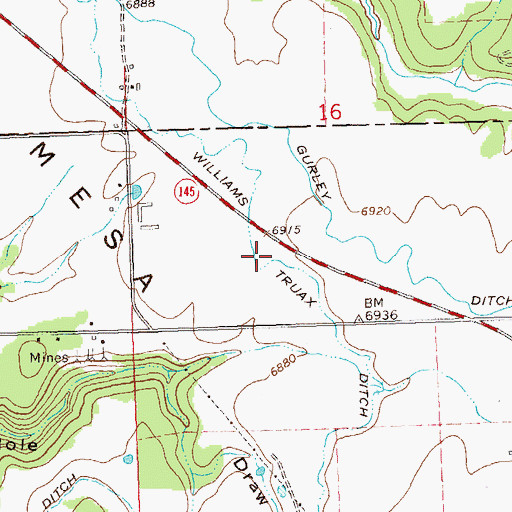 Topographic Map of Williams Truax Ditch, CO