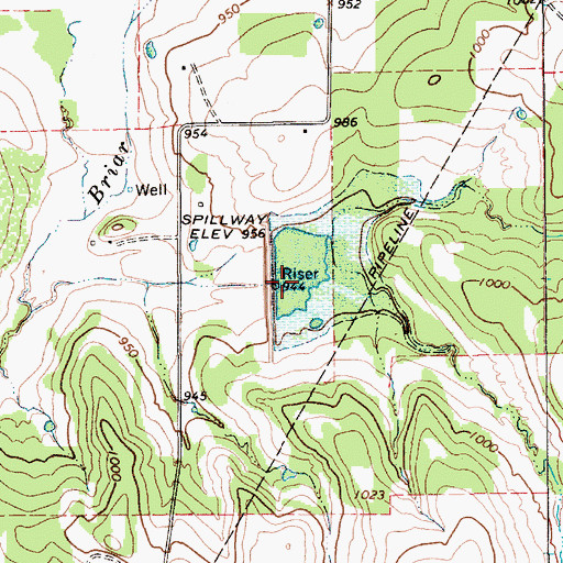 Topographic Map of Soil Conservation Service 12 Dam, TX