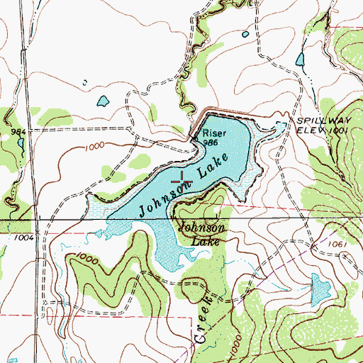 Topographic Map of Soil Conservation Service Site 18 Reservoir, TX