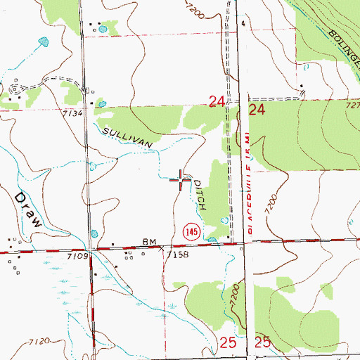 Topographic Map of Sullivan Ditch, CO