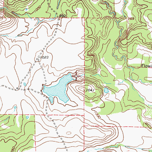 Topographic Map of Garner Lake Dam, TX