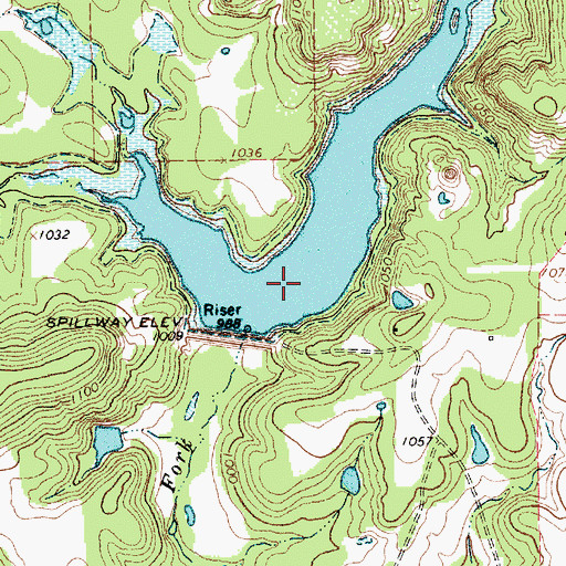 Topographic Map of Soil Conservation Service Site 1 Reservoir, TX
