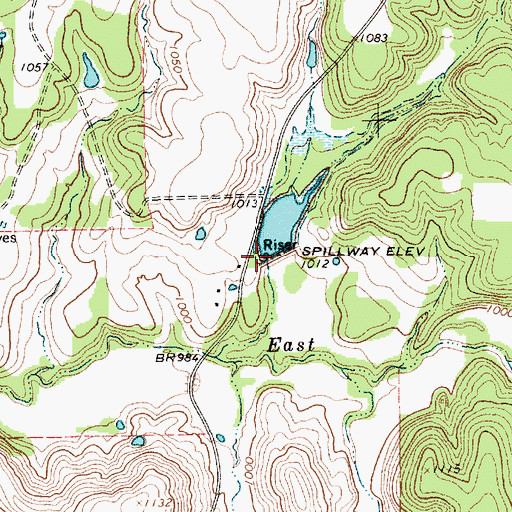 Topographic Map of Soil Conservation Service 2 Dam, TX