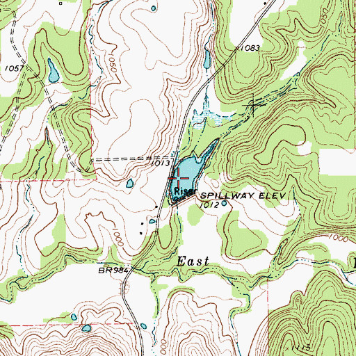Topographic Map of Soil Conservation Service Site 2 Reservoir, TX