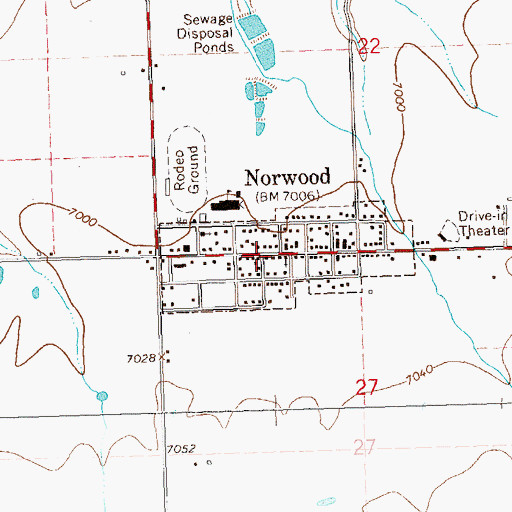 Topographic Map of Norwood, CO