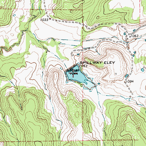 Topographic Map of Soil Conservation Service Site 3 Reservoir, TX