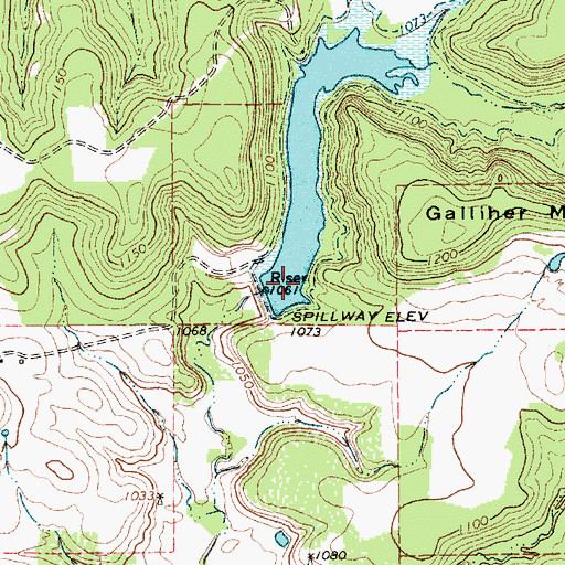 Topographic Map of Soil Conservation Service 3b Dam, TX