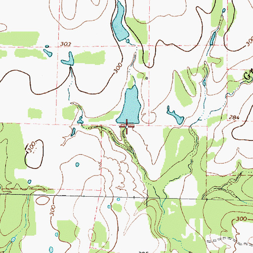 Topographic Map of Walker Lake Number 1 Dam, TX