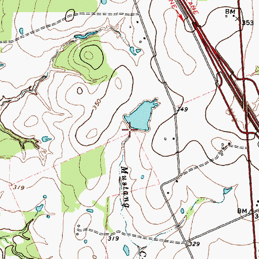 Topographic Map of Walker Lake Number 2 Dam, TX