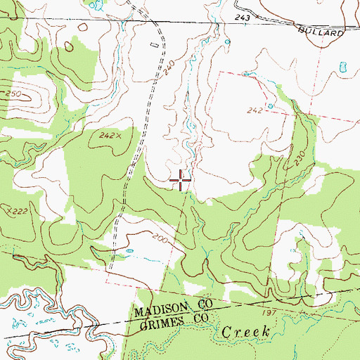 Topographic Map of Bullard Lake Dam, TX