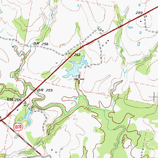 Topographic Map of Osborne Lake Dam, TX