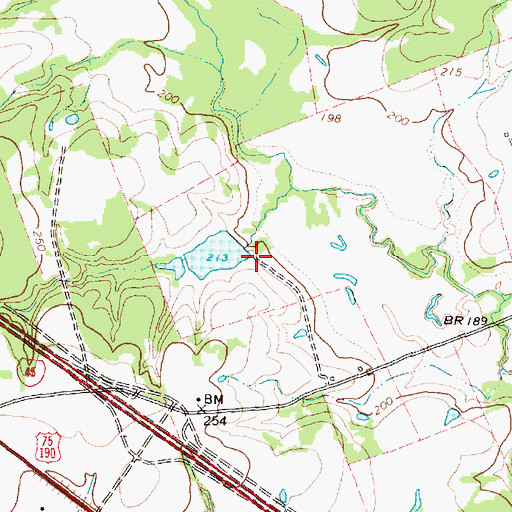 Topographic Map of Burke-Sullivan Lake Dam, TX