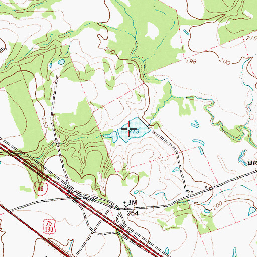 Topographic Map of Burke-Sullivan Lake, TX