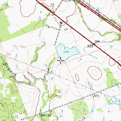 Topographic Map of Spurlock Lake Dam, TX