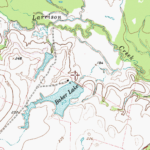 Topographic Map of Marks Lake Dam, TX