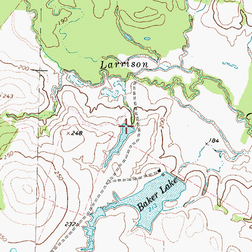 Topographic Map of Marks Lake, TX