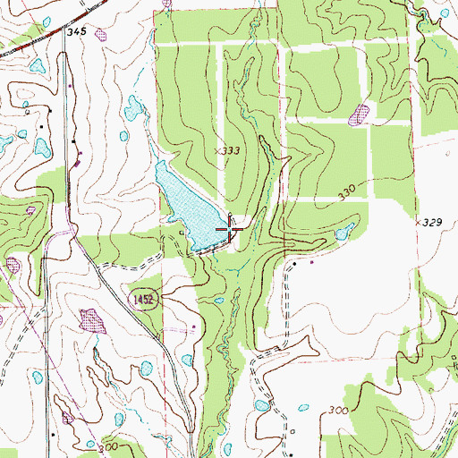 Topographic Map of Wager Lake Dam, TX