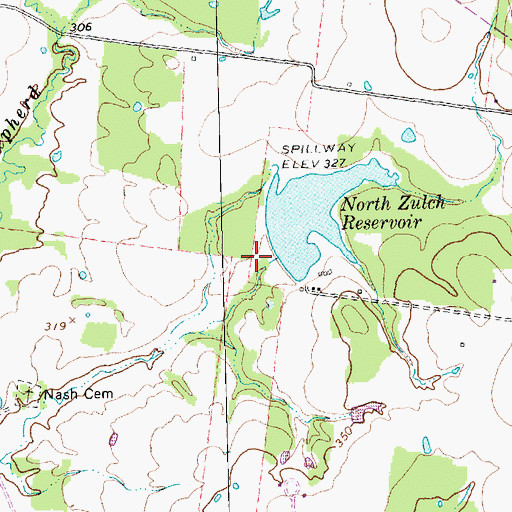 Topographic Map of North Zulch Reservoir Dam, TX