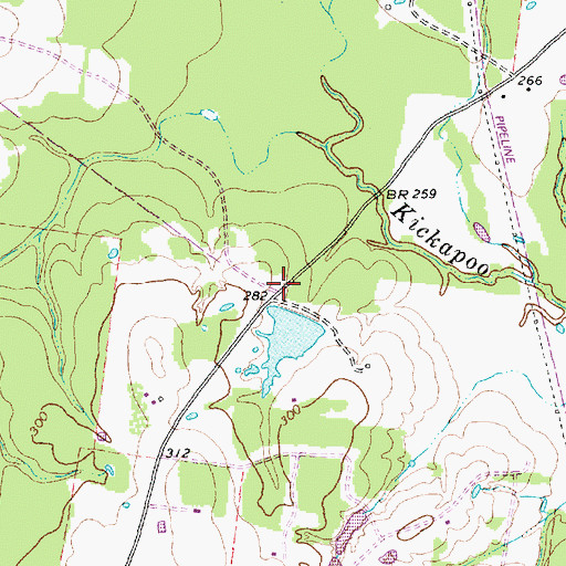 Topographic Map of Texas Noname Number 2 Dam, TX
