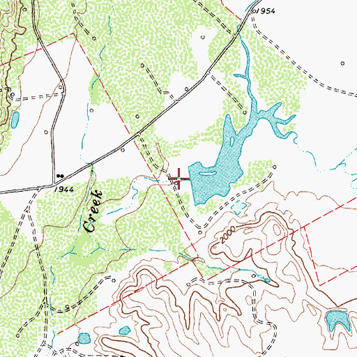 Topographic Map of Odom Currie Wylie Estate Lake Number 2 Dam, TX