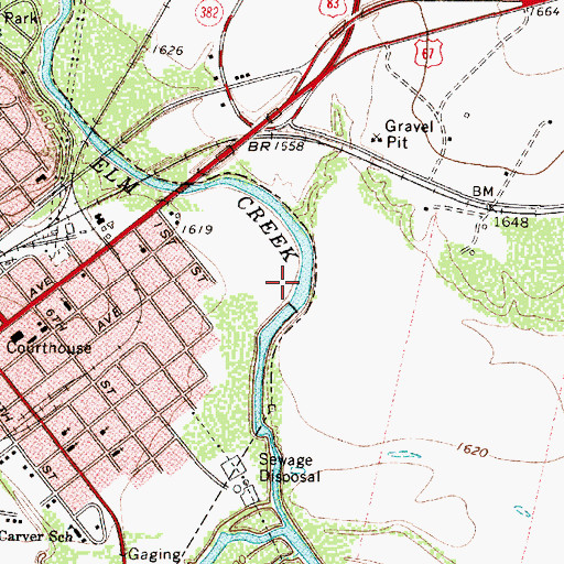 Topographic Map of Lee Lake Dam, TX