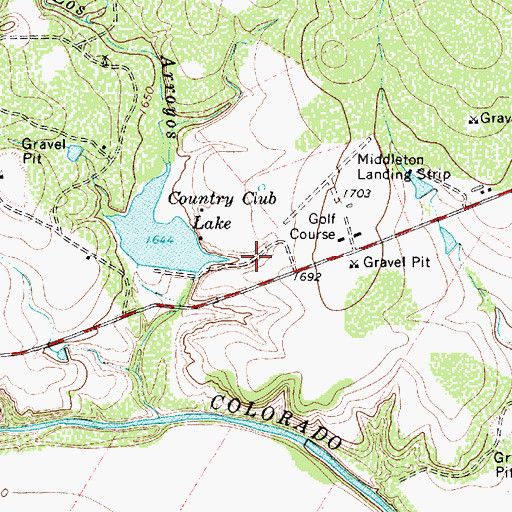 Topographic Map of Country Club Lake, TX