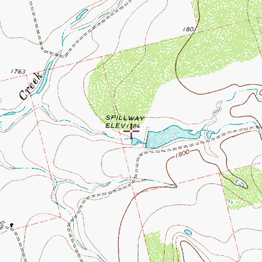 Topographic Map of Northington Lake Dam, TX