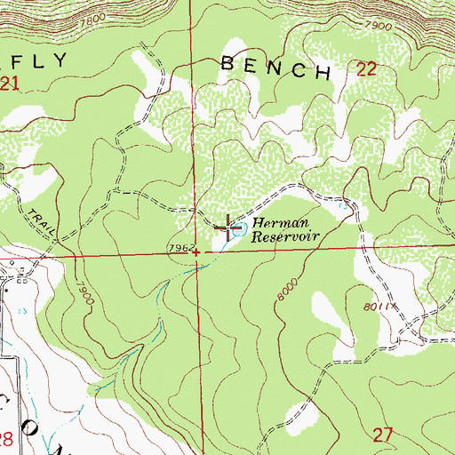 Topographic Map of Herman Reservoir, CO