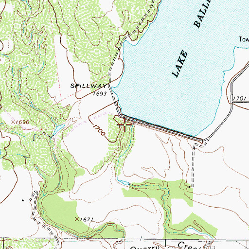 Topographic Map of Lake Ballinger Dam, TX