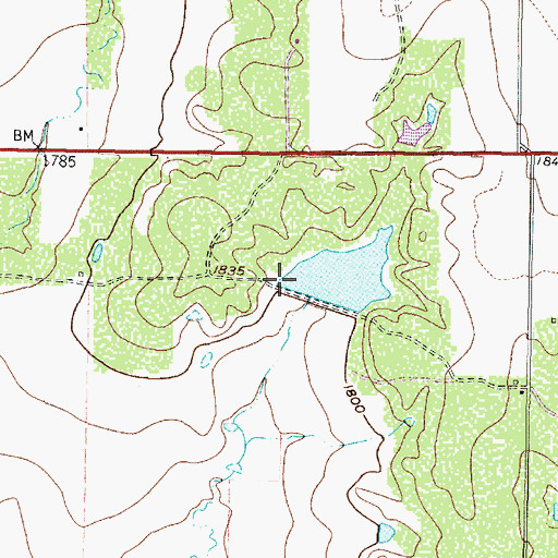 Topographic Map of Moore Lake Dam, TX