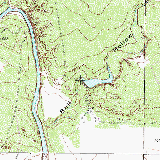 Topographic Map of Lloyd Lake Dam, TX
