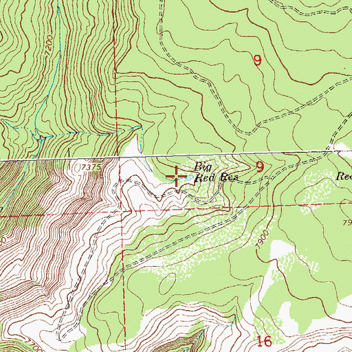 Topographic Map of Big Red Reservoir, CO