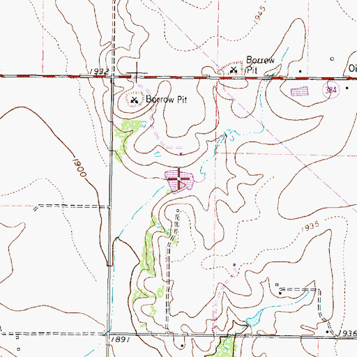 Topographic Map of Soil Conservation Service Site 19 Reservoir, TX