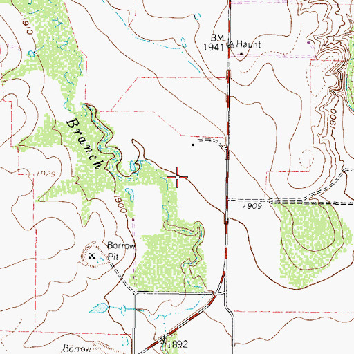 Topographic Map of Soil Conservation Service Site 20 Reservoir, TX